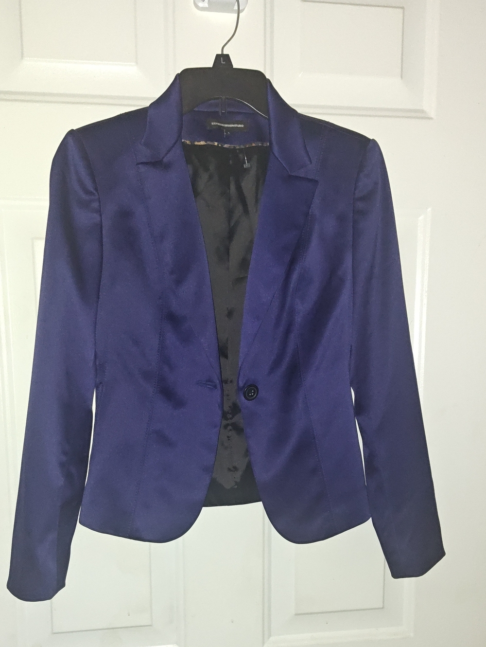 Express Satin Blazer in Royal Blue